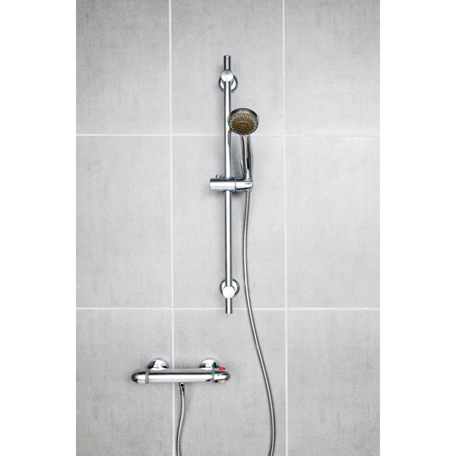 Round Shower with Thermostatic Valve & Slide Rail Kit