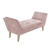Safina Velvet Bench Seat with Stud Detailing in Baby Pink