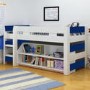 GRADE A2 - Light cosmetic damage - Seconique Lollipop Boys Mid Sleeper Bed in White and Blue