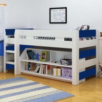 GRADE A2 - Seconique Lollipop Boys Mid Sleeper Bed in White and Blue