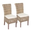 Pair of Wicker Dining Chairs with Cushions Included