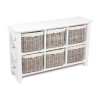 Country Storage Chest with 6 Real Wicker Baskets