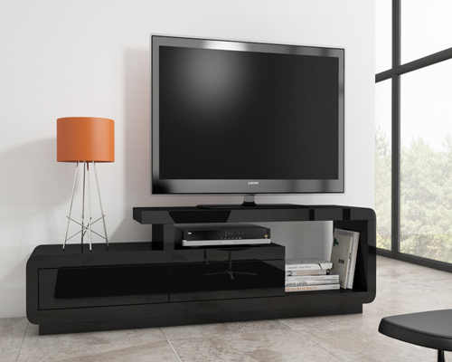 Evoque high gloss black TV unit