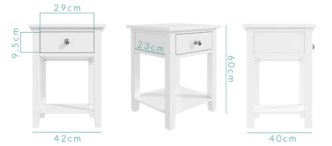 Harper bedside table dimensions