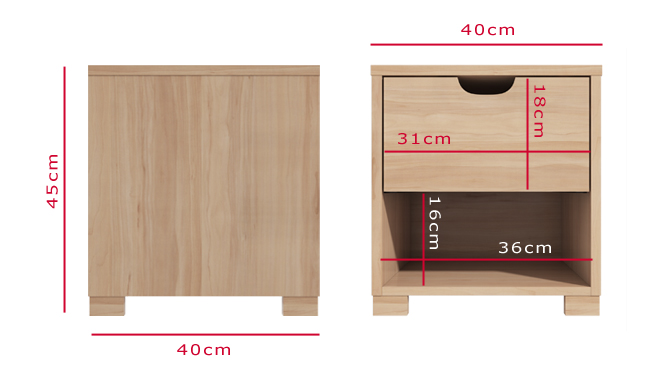 Hunter bedside dimensions