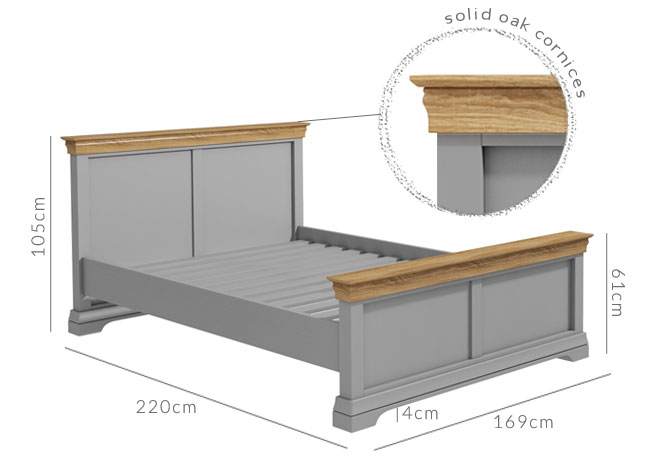 Loire king size bed dimensions