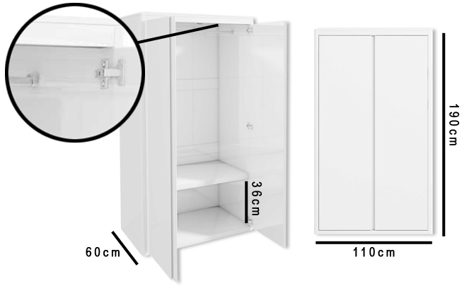 Lexi white wardrobe dimensions