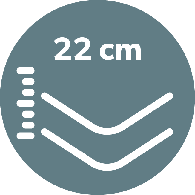 22cm mattress depth