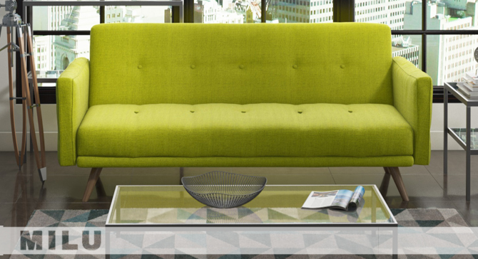 3 Seater Fabric Sofa Bed In Lime Green, Lime Green Sofa Bed Uk