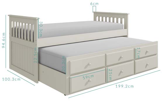 oxford captain bed dimensions 