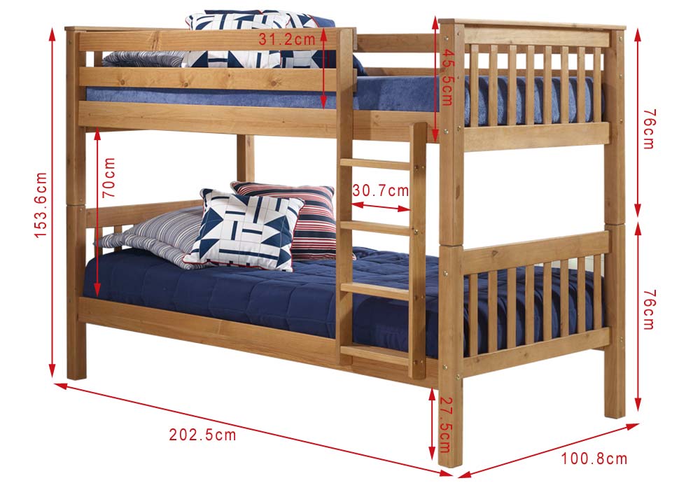 Oxford pine bunk dimensions
