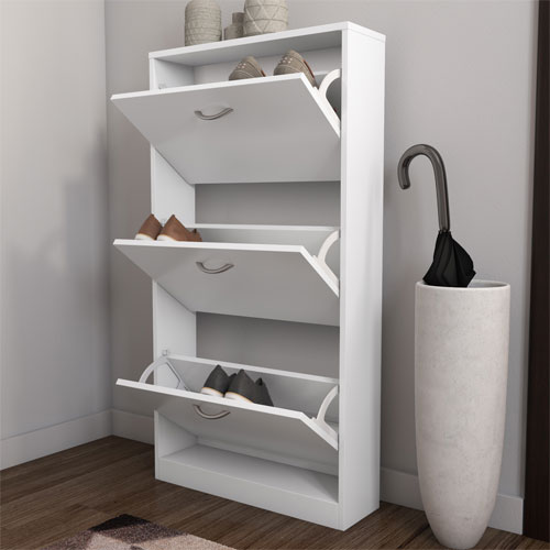 Torino shoe cabinet open