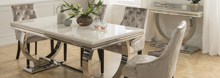 Glasirrored Dining Collections, Mirror Dining Room Table And Chairs