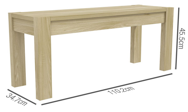 Bailey Dining Bench Dimensions