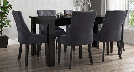 black high gloss dining table