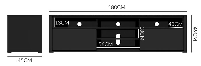 Evoque sound bar TV unit dimensions