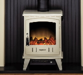 White Electric Metal Fireplaces