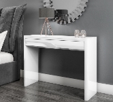 narrow white dressing table