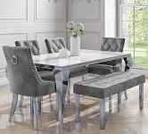 Glass dining table and chairs set