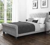 Upholstered Grey Velvet Beds.