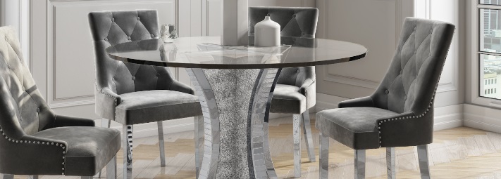 Glasirrored Dining Collections, Dining Room Mirrors Uk Furniture