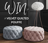 WIN a Large Velvet Quilted Pouffe