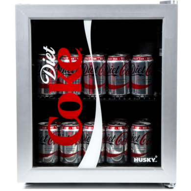 Husky 48 Litre Diet Coke Mini Fridge Silver Furniture123