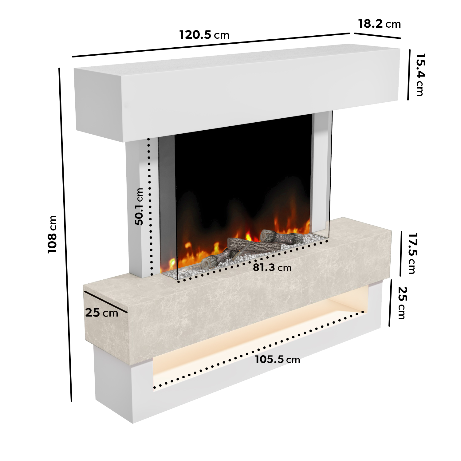 Amberglo Fire Dimensions