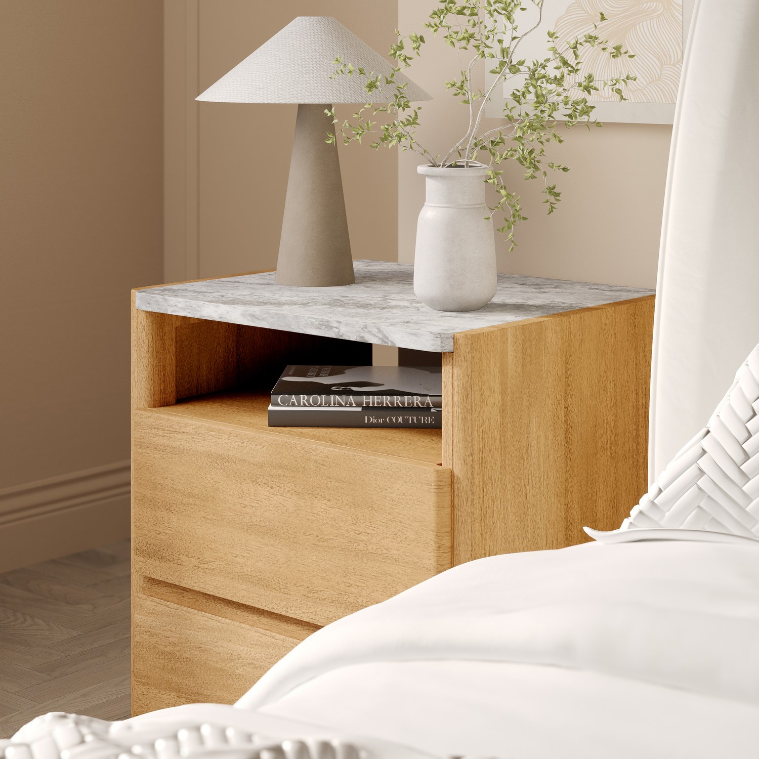 Drawers and Open Shelf for Storage
