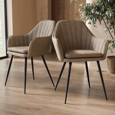 Dining Chair Small Tub Chairs For Bedroom Set Of Beige Faux