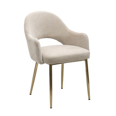 Set of Beige Upholstered Dining Chairs with Gold Legs Colbie - Main Image