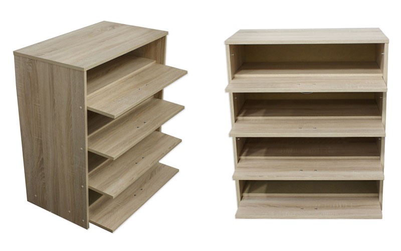 Billi oak 4 tier shoe cabinet dimensions