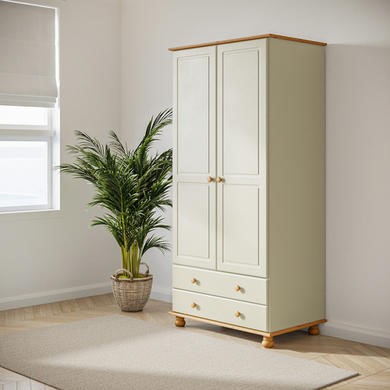ONLY OPENED 2 Door 2 Drawer Wardrobe Pine