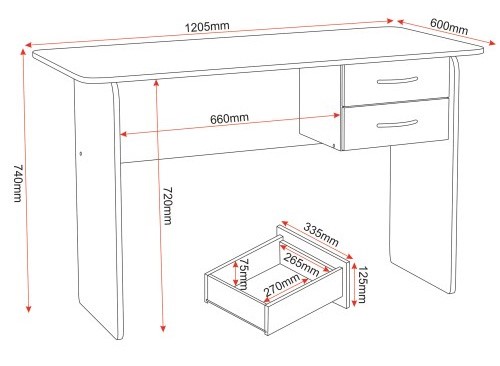 Grade A2 Seconique Jenny 2 Drawer Study Desk In Beech And White