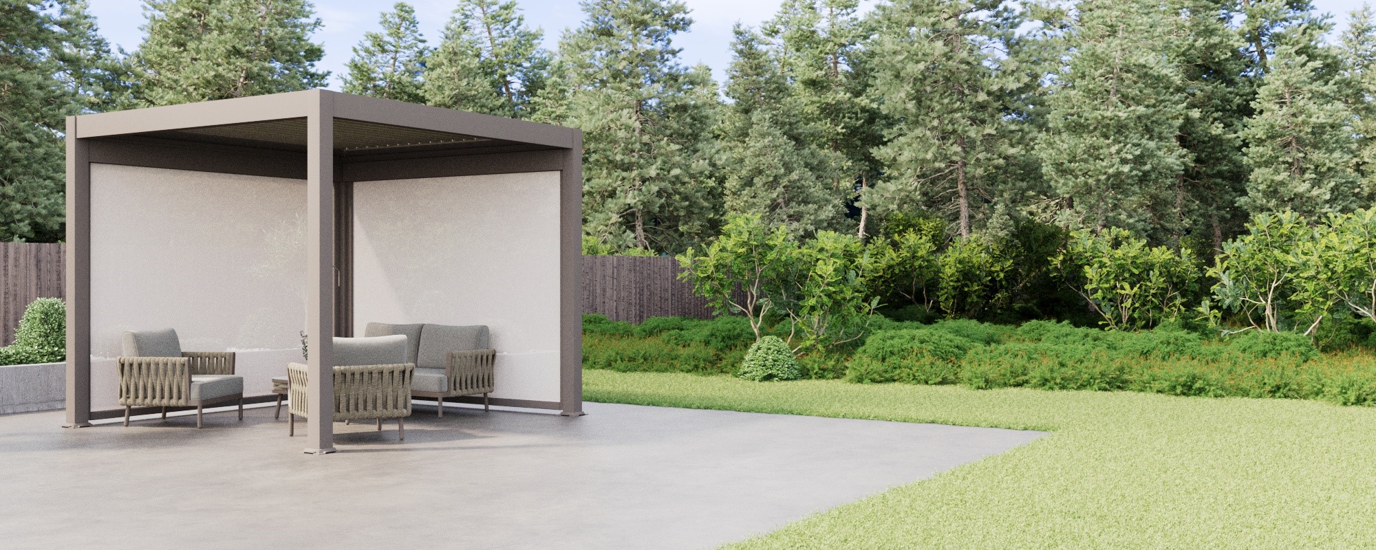 Beige Aluminium Pergola