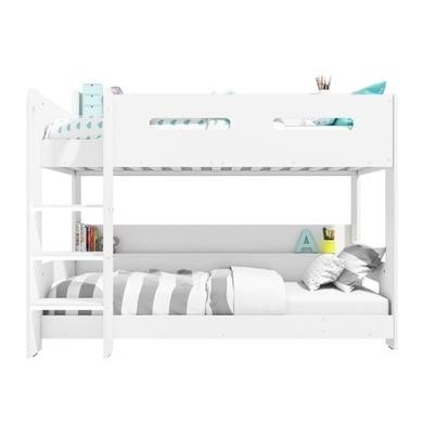 GRADE A1 White Wooden Bunk Bed with Shelves Sky Furniture123