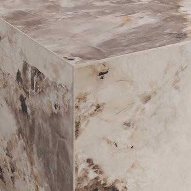 Large Rectangular Beige Marble Coffee Table - Sur