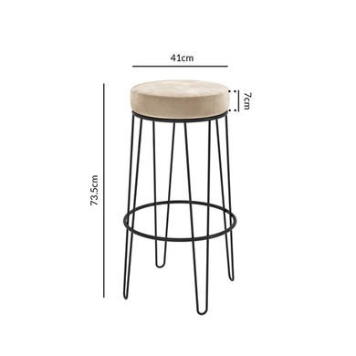 GRADE A1 Pair of Cream Bar Stools with Velvet Padding Tara