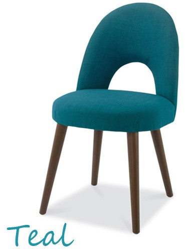 Teal Oslo walnut chair