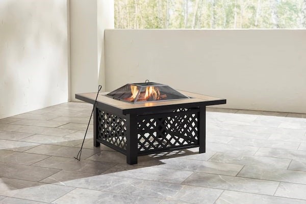 Outdoor firepit on balcony